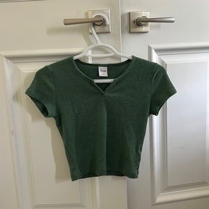 Xs aritzia dark green crop top